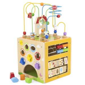 [:ru_RU]Деревянный бизикуб Viga Toys 5 в 1[trim][:ro_RO]Cub Montessori din lemn 5 în 1